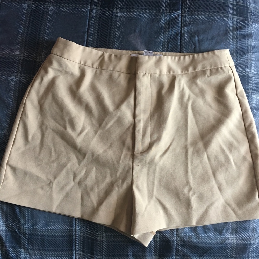 Tan high waisted shorts